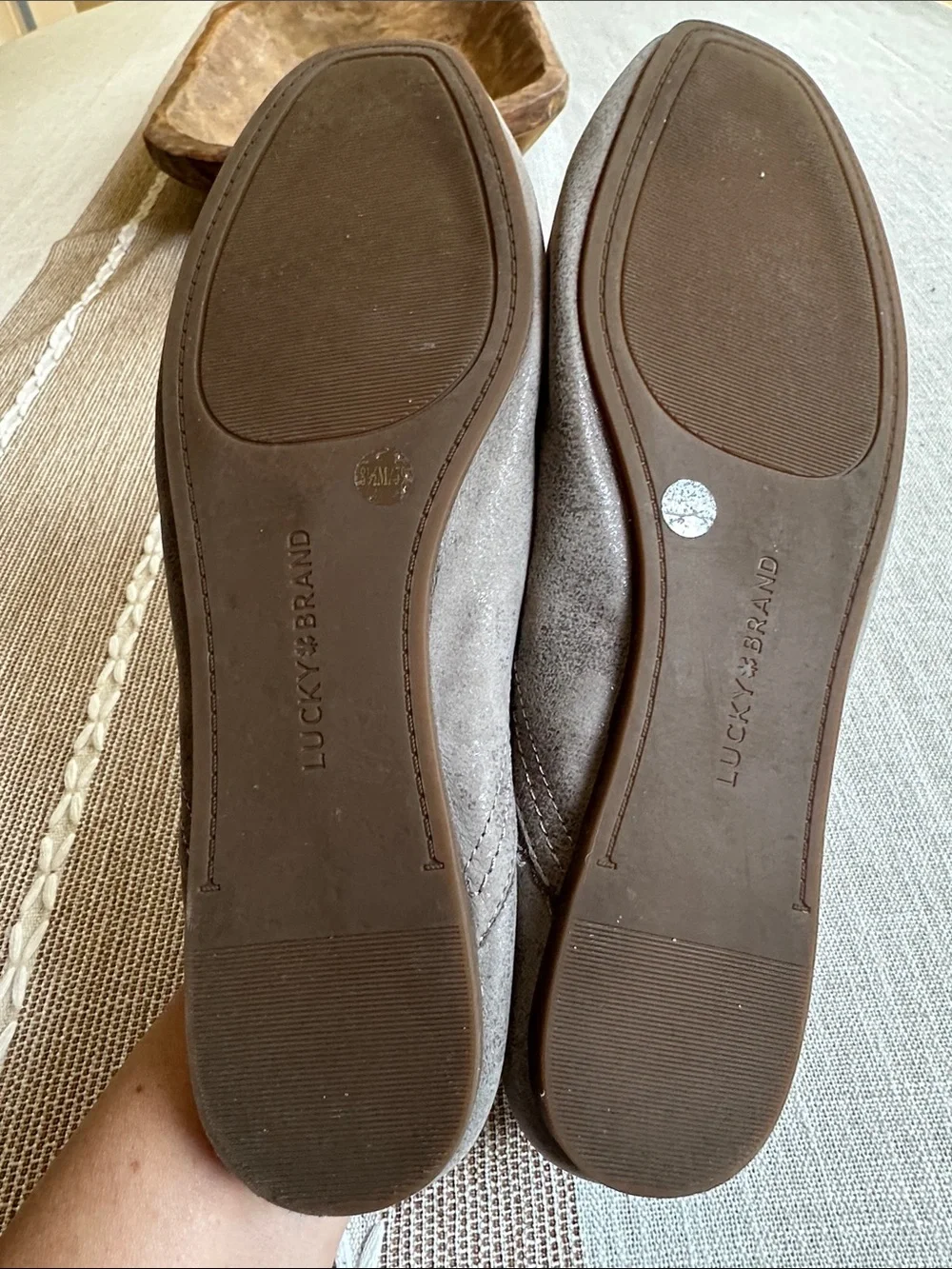 Lucky Brand Women's Gray Alba Suede Ballet Flats 8.5 M